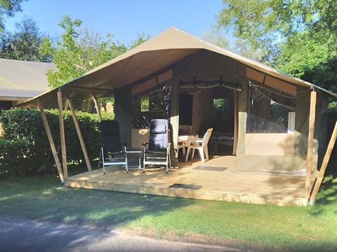 Tente en toile et en bois 5 personnes - Lanterna - Tente safari Harmony