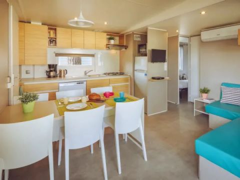 MOBILHOME 6 personnes - Salon Premium avec 3 chambres - cuisine extérieure