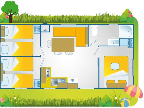 MOBILHOME 7 personnes - Happy Premium