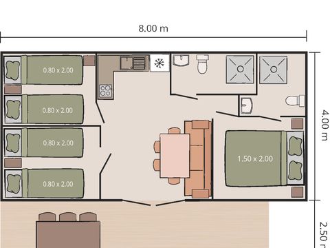 Mobilhome 4 personnes - Bijela Uvala - Mobile home Funtana