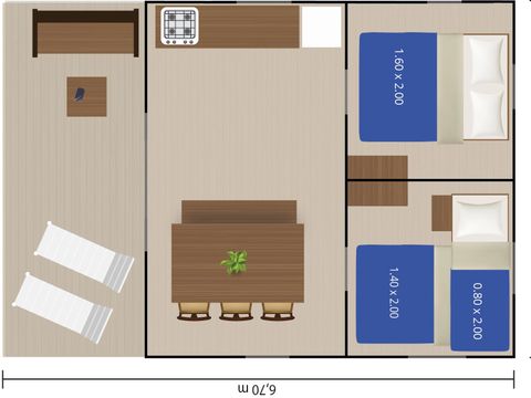 TENTE TOILE ET BOIS 4 personnes - Bijela Uvala - Tente Safari Lodge + air conditionné (5P)