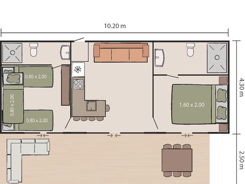 Mobilhome 4 personnes - Bijela Uvala - Mobile home Pula