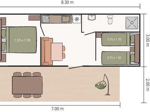 Mobilhome 4 personnes - Bijela Uvala - Mobil-home Fuskulin