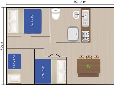 TENTE TOILE ET BOIS 4 personnes - Bijela Uvala - Tente Safari + sanitaires + air conditionné (6P)