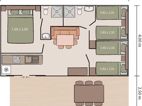 Mobilhome 4 personnes - Bijela Uvala - Mobile home Porec