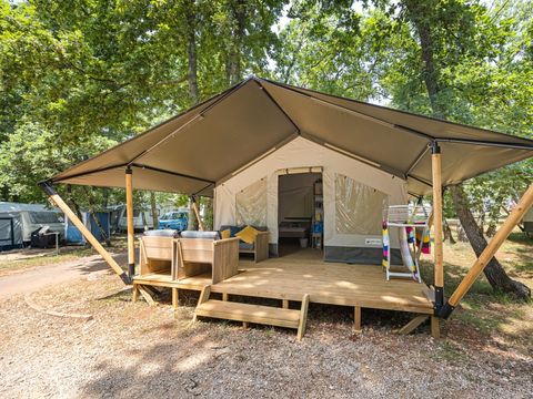 Tente en toile et en bois 4 personnes - Bijela Uvala - Tente Safari Confort