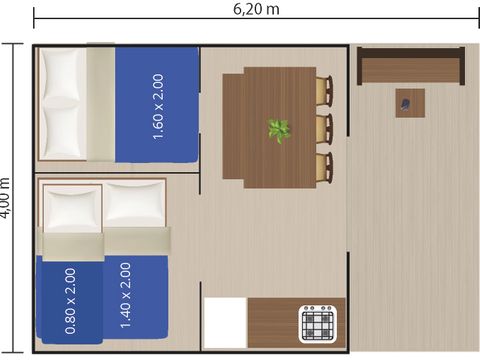 Tente en toile et en bois 4 personnes - Bijela Uvala - Tente Safari Cozy