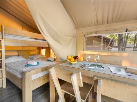 Tente en toile et en bois 4 personnes - Bijela Uvala - Tente Safari Cozy
