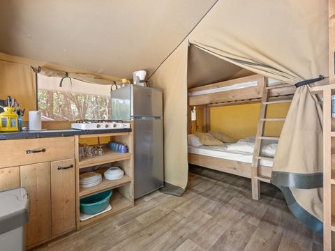 Tente en toile et en bois 4 personnes - Bijela Uvala - Tente Safari Cozy