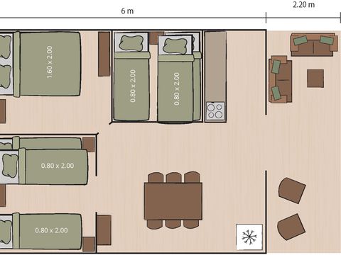 Tente en toile et en bois 4 personnes - Safari tent Lodge