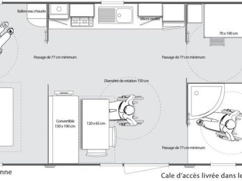 MOBILHOME 5 personnes - PMR CONFORT+ ETOURNEAU