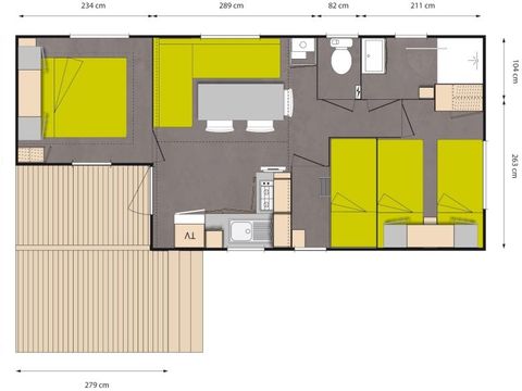MOBILHOME 6 personnes - Mobil-home Standard 31m² 3 ch (2011) 6 pers