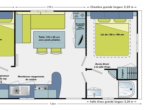 MOBILHOME 6 personnes - Mobil-home Standard 27m² 2 ch (2005/2013) 4/6 pers
