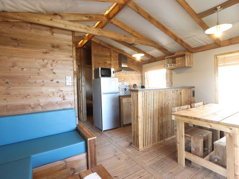 Tente en toile et en bois 5 personnes - Lodge Premium 32m² 2 ch (2024) 4/5 pers