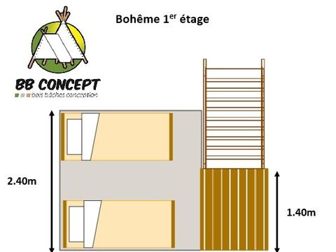 BUNGALOW 3 personnes - "Bohème" 14m² (2025)