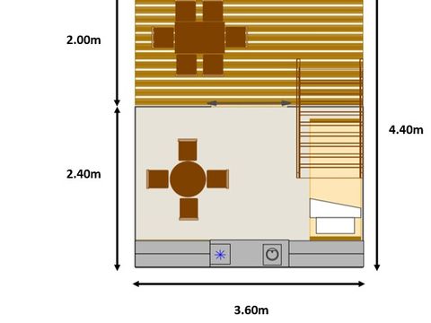 BUNGALOW 3 personnes - "Bohème" 14m² (2025)