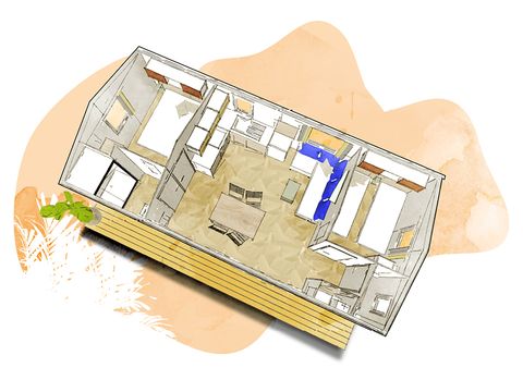 MOBILHOME 4 personnes - Gamme Confort Sup 2 chambres