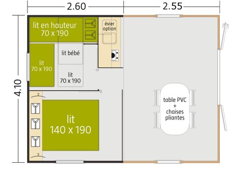 MOBILHOME 4 personnes - Tithome, sans sanitaires