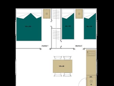 TENTE TOILE ET BOIS 5 personnes