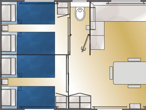 Mobilhome 6 personnes - Mobil-home 3 chambres.