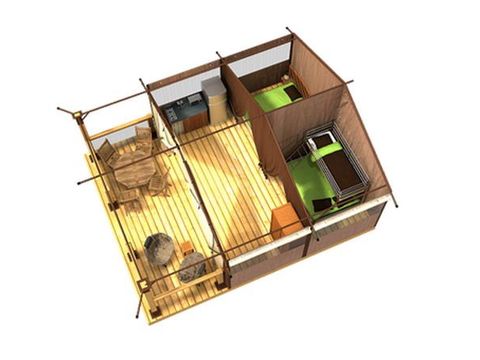 BUNGALOW TOILÉ 4 personnes - Lodge Victoria (sans arrivée d'eau)