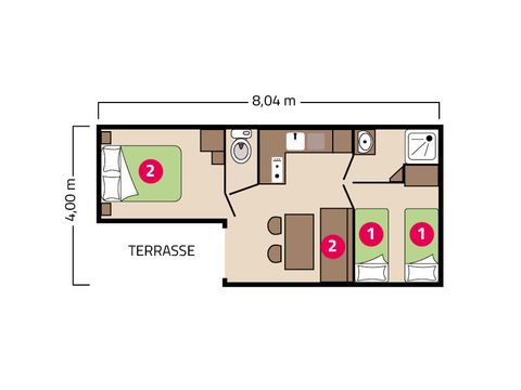 MOBILHOME 6 personnes - Loggia Éco 4/6 personnes