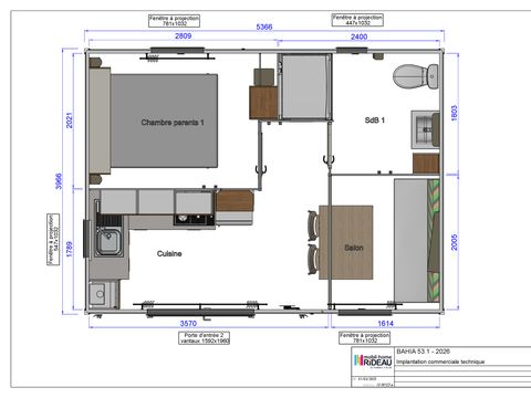 BUNGALOW 3 personnes - Cottage Bora 20m² - climatisé
