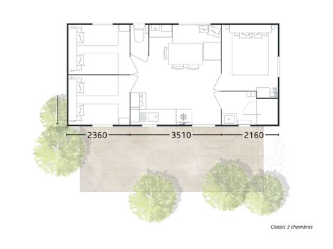 MOBILHOME 6 personnes - 3 chambres Classic 31 m²