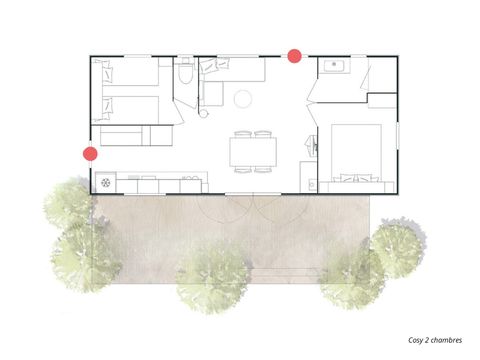 MOBILHOME 5 personnes - COSY 33m² 2 chambres