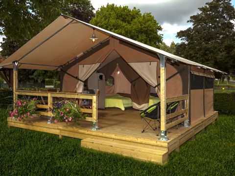 TENTE TOILE ET BOIS 5 personnes - Lodge sans sanitaire