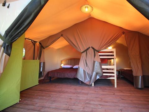 Tente en toile et en bois 5 personnes - FAMILY SANS SANITAIRES