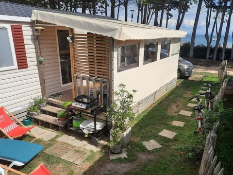 MOBILHOME 6 personnes - PREMIUM 6 pers. 3 chambres / 40m2 et + / L.L et/ou L.V, terrasse fermée, vue mer : MH 31 - 53 - 54 - 70 - 84 - 94 - 106 - 134 - 141 - 148 - 149 - 164 