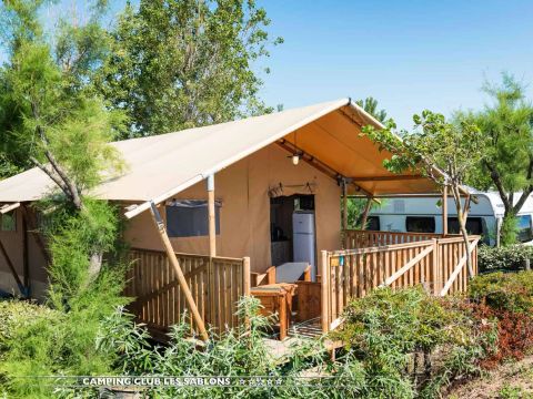 Tente en toile et en bois 6 personnes - LODGE ETANG 2CH
