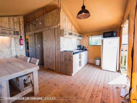 Tente en toile et en bois 6 personnes - LODGE ETANG 2CH