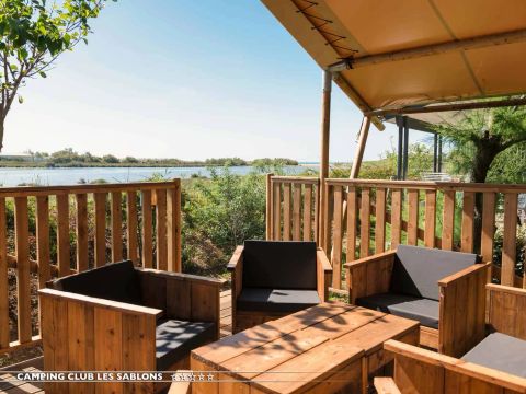 Tente en toile et en bois 6 personnes - LODGE ETANG 2CH