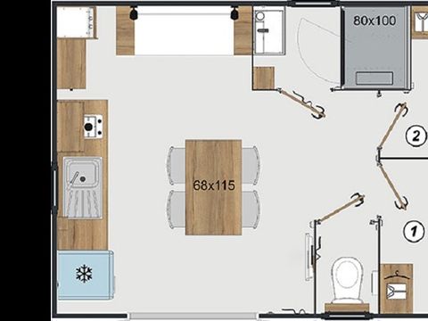 Mobilhome 4 personnes - CABANE 2chambres