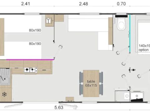 MOBILHOME 4 personnes - HIBISCUS