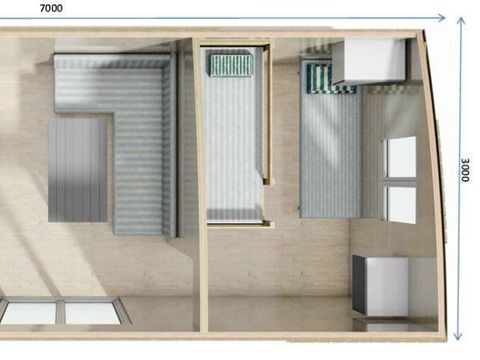 MOBILHOME 4 personnes - ELITE TOILE ET BOIS, Sans sanitaires