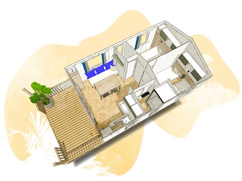 Mobilhome 4 personnes - Bergame 23m² - FORMULE HÔTELIÈRE