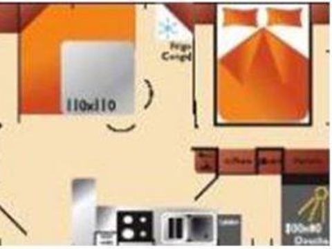 MOBILHOME 6 personnes - Mobilhome TRIO - 3 chambres, 45,5m² terrasse comprise 1/6 pers