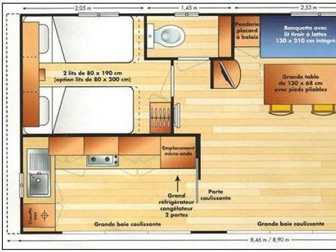 Mobilhome 1/6 personnes - LUXE - 2 chambres - Vue sur le Lac - 47m² terrasse comprise