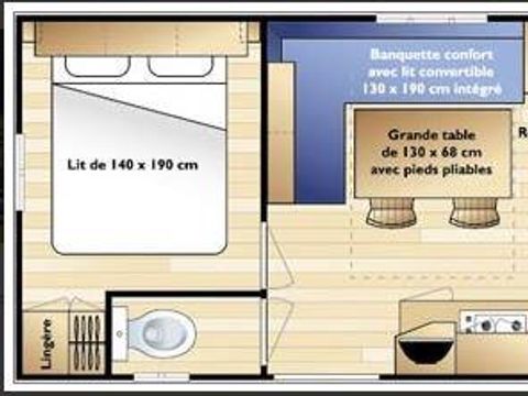 MOBILHOME 4 personnes - Mobil-home ECO - 2 chambres - 34m² terrasse comprise 1/4 pers