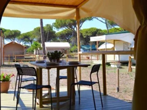 Tente en toile et en bois 4 personnes - SAFARI CONFORT (sans sanitaires)