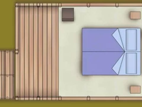 Tente en toile et en bois 2 personnes - MINI LODGE (sans sanitaires - sans cuisine)