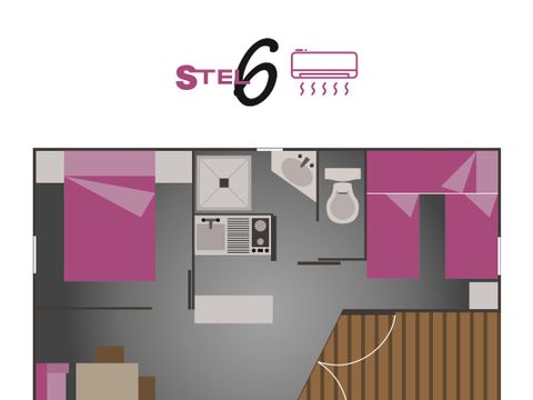 BUNGALOW 6 personnes - BUNGALOW STEL 5+ Climatisation + Voiture 5 pers