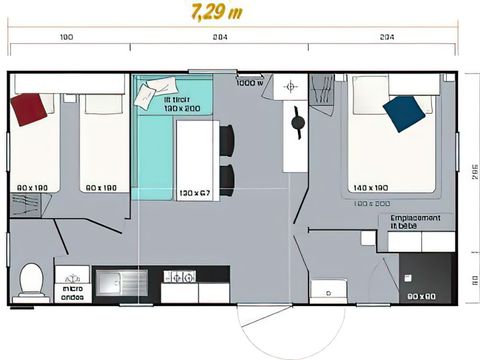 Mobilhome 6 personnes - Climatisé - 2 chambres - Jusqu'à