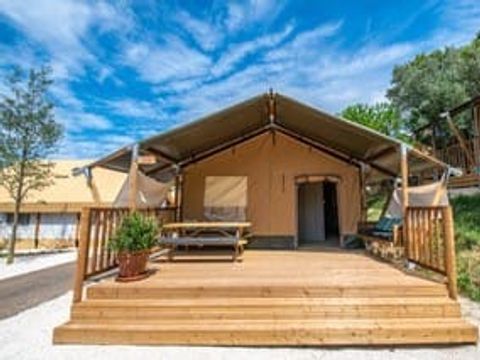 Tente en toile et en bois 5 personnes - Tente lodge - 5 personnes