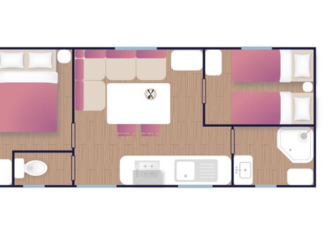 MOBILHOME 4 personnes - confort TATIANA - 23m² (2 chambres)