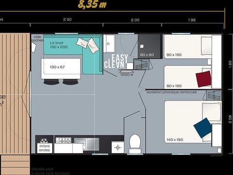 MOBILHOME 4 personnes - Confort 24m² 2 chambres