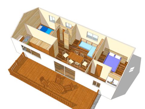 MOBILHOME 5 personnes - Classic | 2 Ch. | 5 Pers. | Terrasse surélevée | Clim.